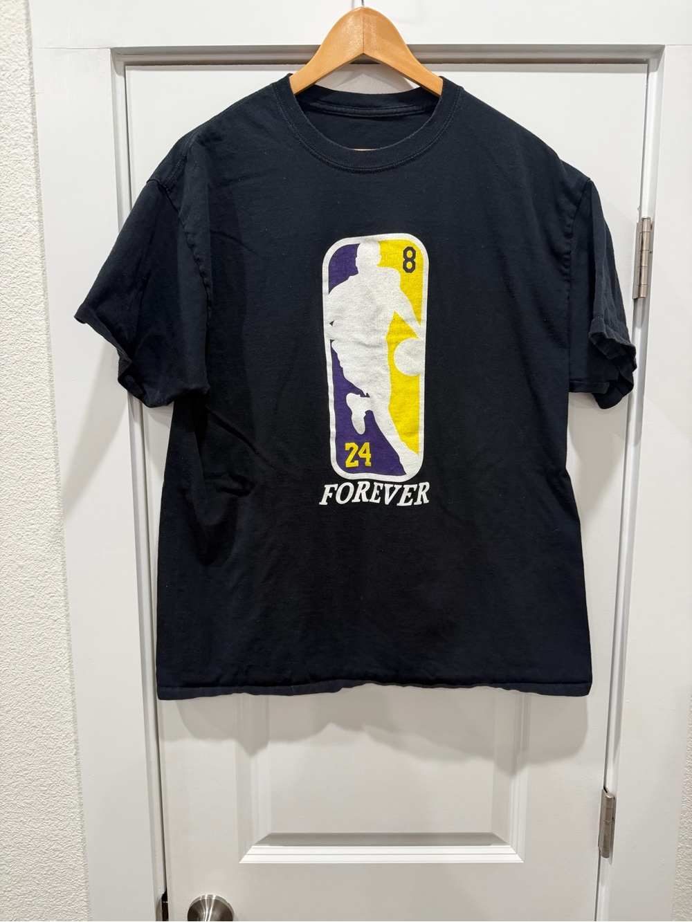 Kobe Black 'Forever' Basketball Graphic Tee with Purple & Gold Logo